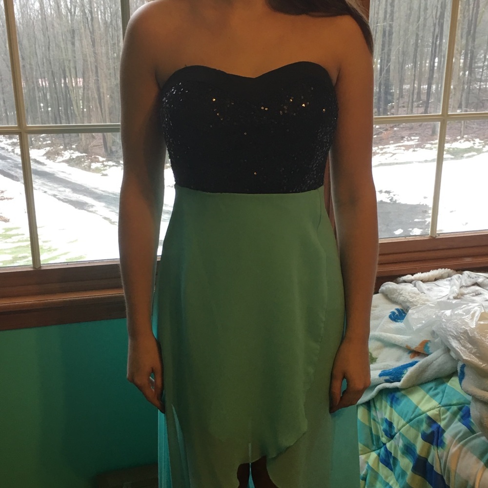 Strapless High Low Evening Dress